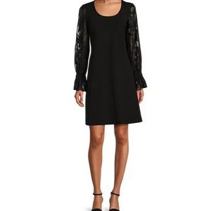 Perfect Little Black Dress. Beautiful Detailed Blouson Sleeves A-line size 8